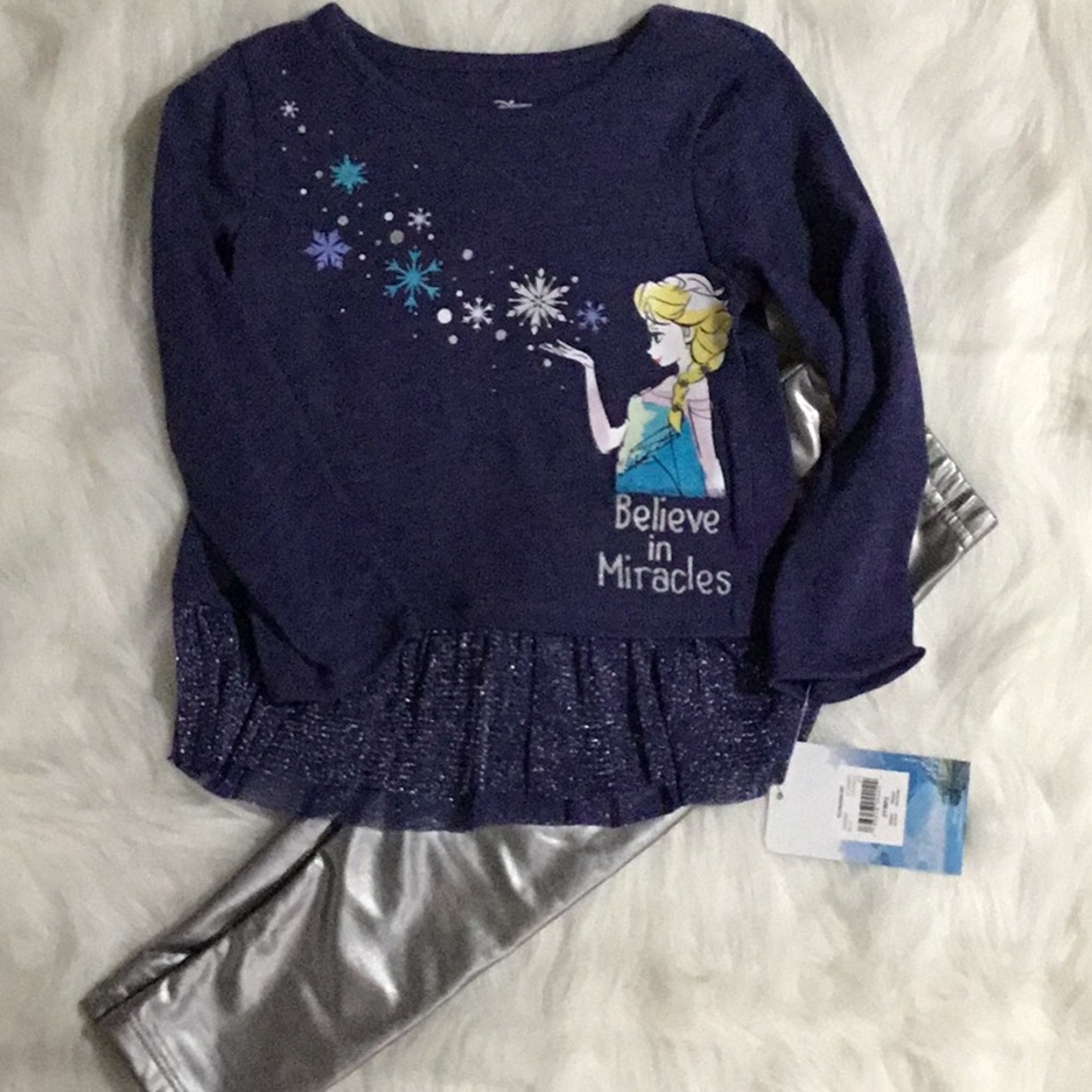 Girls Disney Elsa Frozen tunic and leggings.